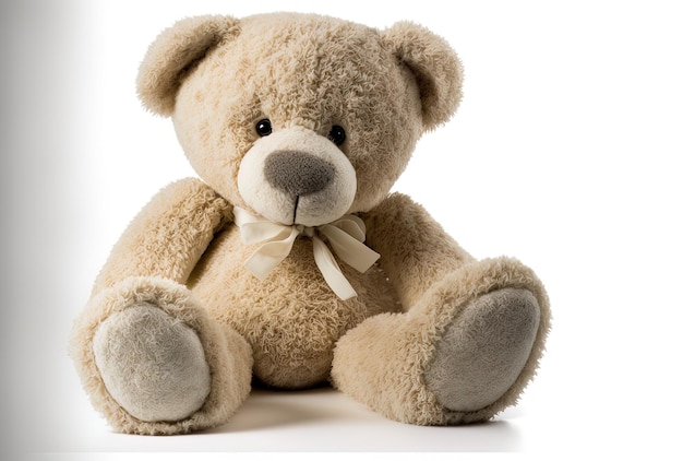 Toy teddy bear on a white background