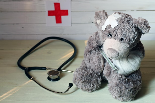 Toy teddy doctor