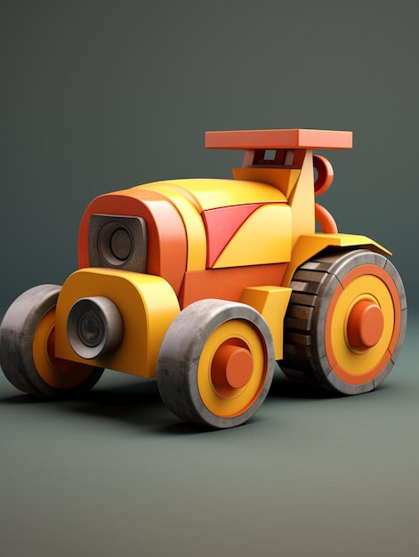 Photo a toy of a tractor made by a company called the yellow and orange