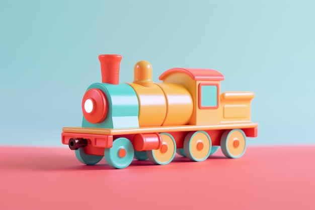 Photo toy train in the concept of creating a children world