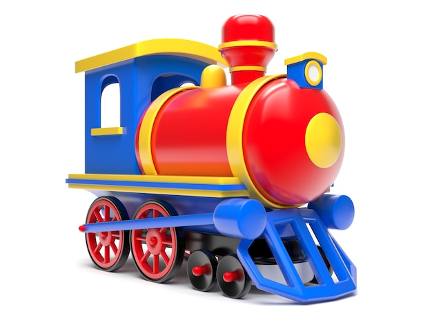 Toy Train Isolated On White Background 3d Render Illustration