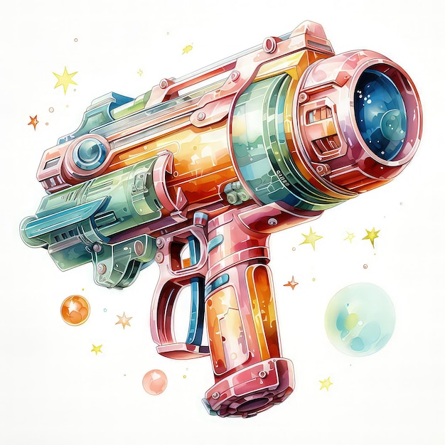 Toy Watergun Watercolor