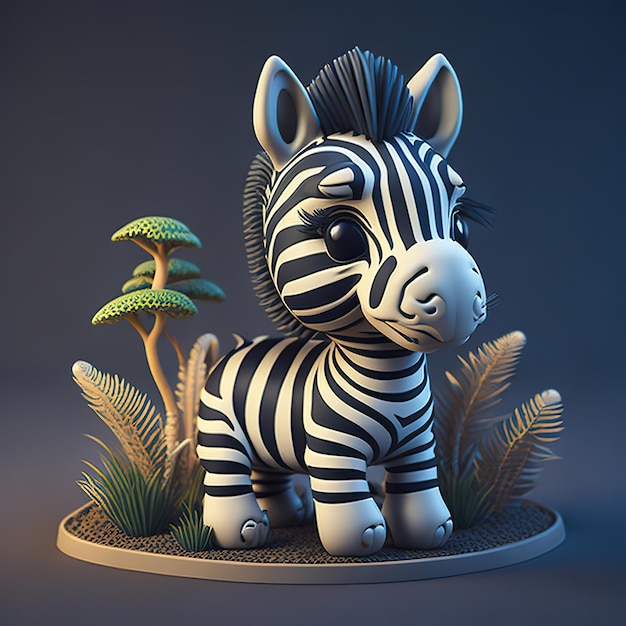 A toy zebra with a black and white pattern.