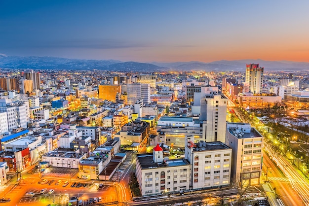 Photo toyama japan skyline