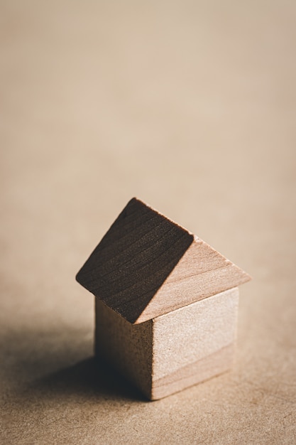 Toyhouse made from wooden blocks