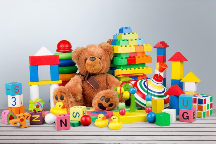 Photo toys collection isolated on  background
