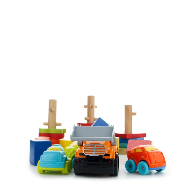 Toys collection isolated on white background