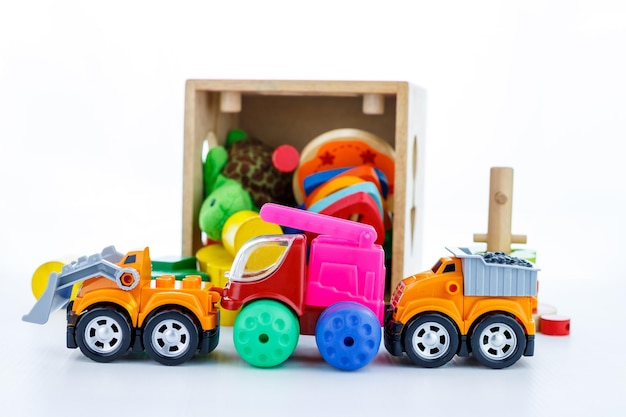 Toys collection isolated on white background