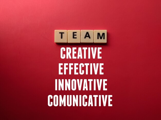 Photo toys letters with the word team concept