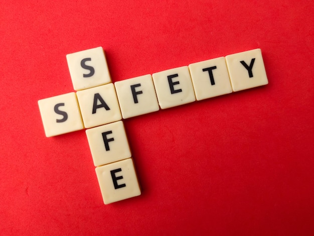 写真 おもちゃの単語と単語 safe safety