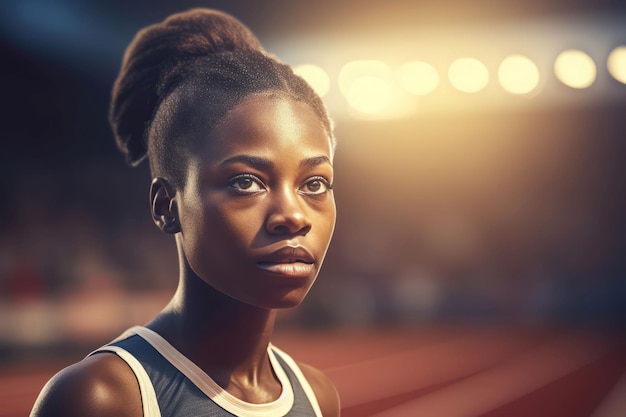 Track field athlete Fit african training Generate Ai