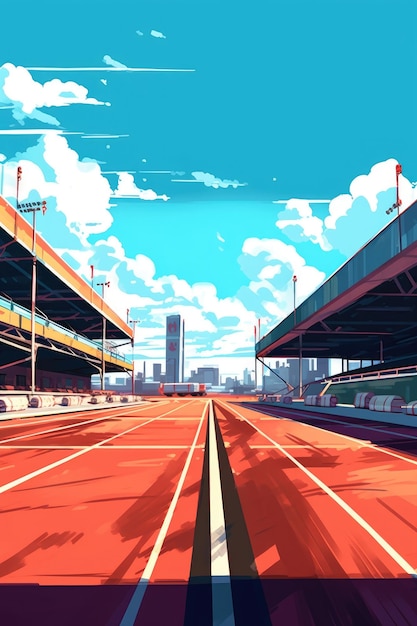 The track is for international asphalt racing Illustration Generative AI