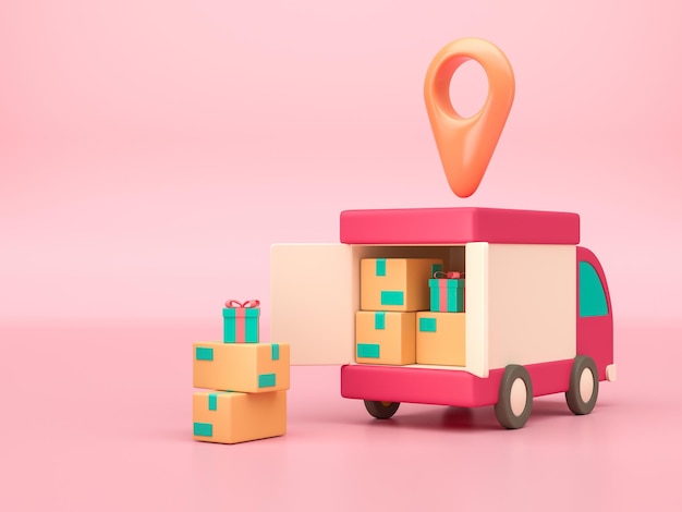 Tracking delivery 3D render