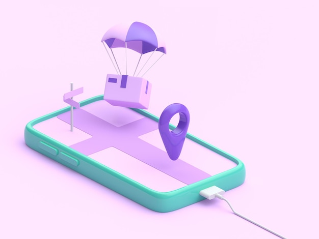 Tracking order app 3D render