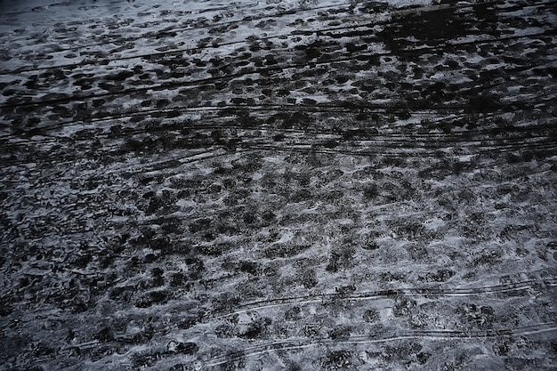 tracks asphalt snow, ice, people’s tracks from shoes on snow, snow removal weather