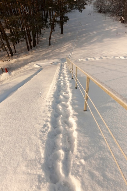 Tracks na het rijden op de weg