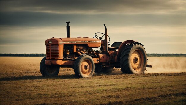 Foto tractor in un campo