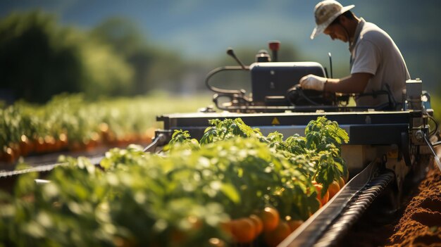 Photo tractor in the field