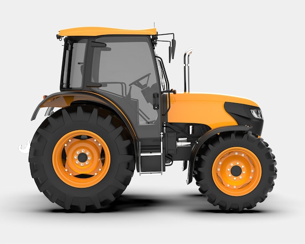 Tractor geïsoleerd op de achtergrond 3D-weergave illustratie