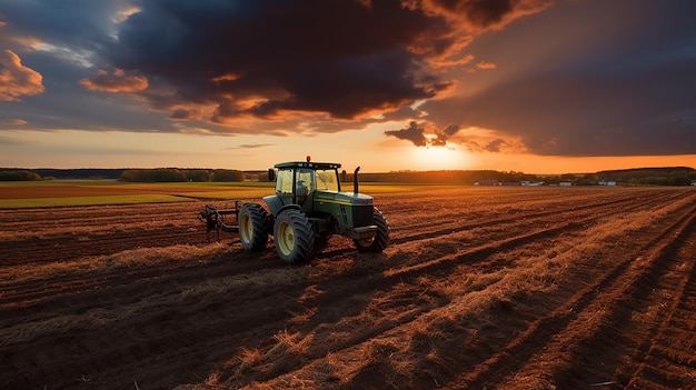 Tractor HDR Sunset