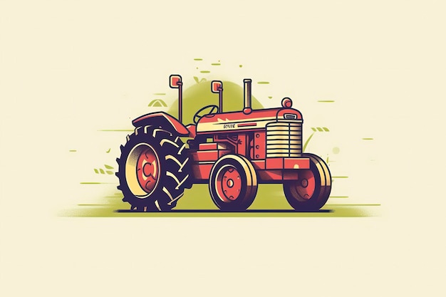 Photo tractor illustration transportation illustration generative ai