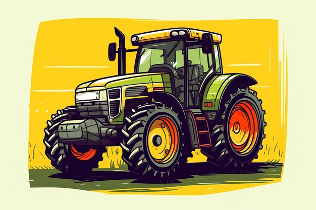 Tractor illustration transportation illustration generative ai