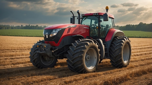 a tractor in the middle of a field farming futuristic tractors
