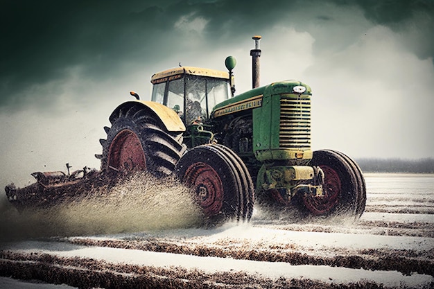 Tractor op het veld AI gegenereerd