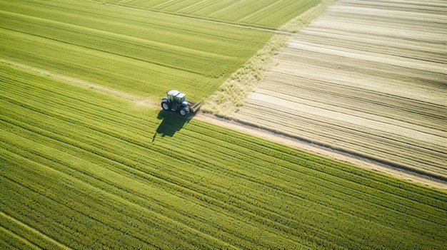 A tractor tilling the soil getting it ready for cultivation