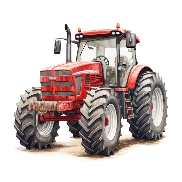 tractor on white background