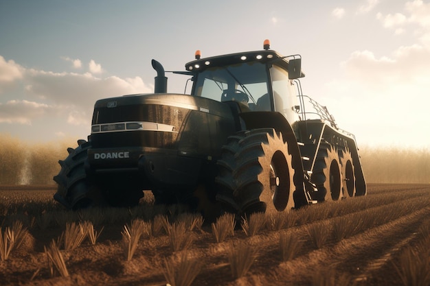 A tractor with the word doane on the front