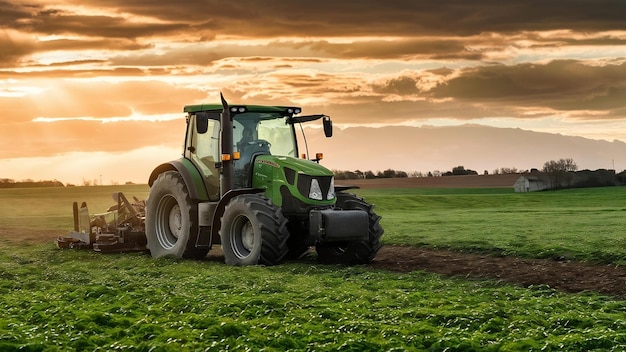 Tractor working on a farm