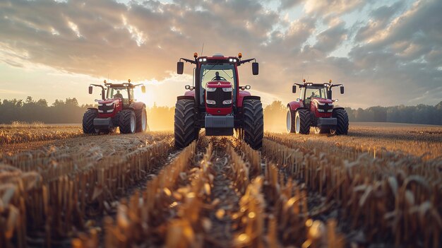 tractors at work