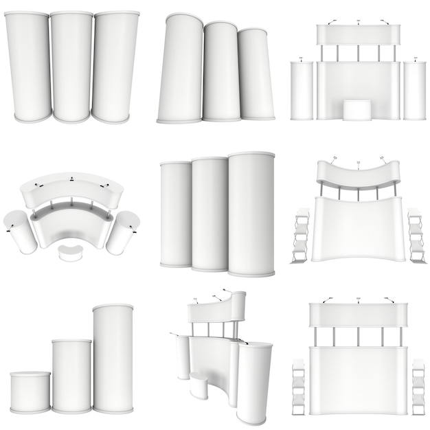 무역 박람회 부스 세트 플로어 스탠드 컬렉션