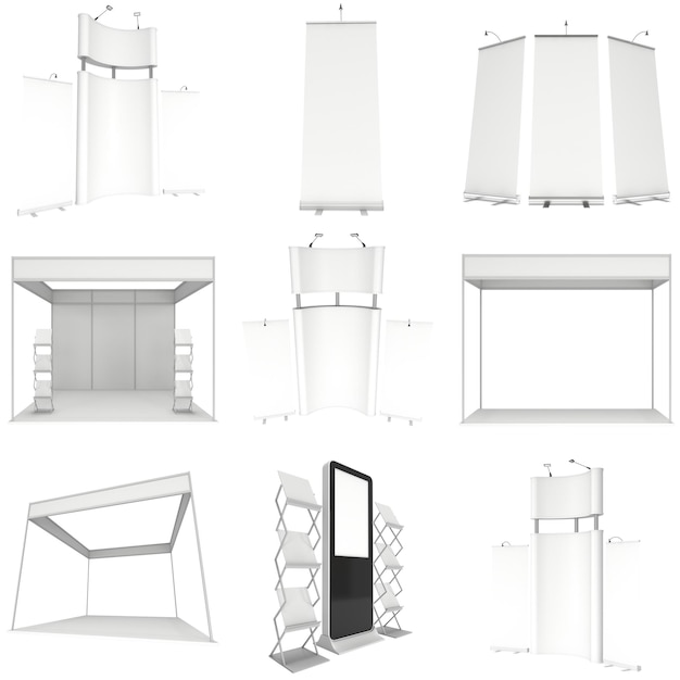 무역 박람회 부스 세트 플로어 스탠드 컬렉션