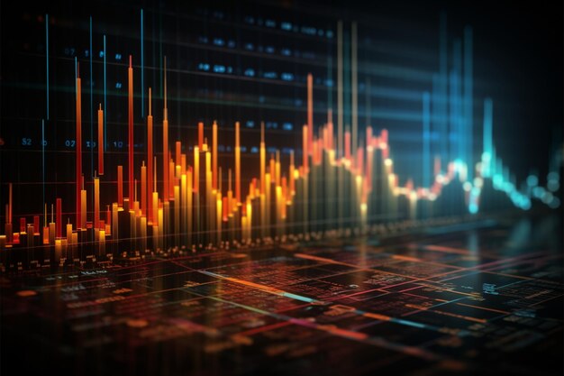 Trade strategy Finance stock growth chart diagram statistics illustration