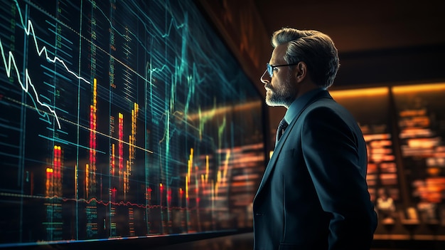 Traders analysis on stock market financial diagram chart background beautifully made Generative AI