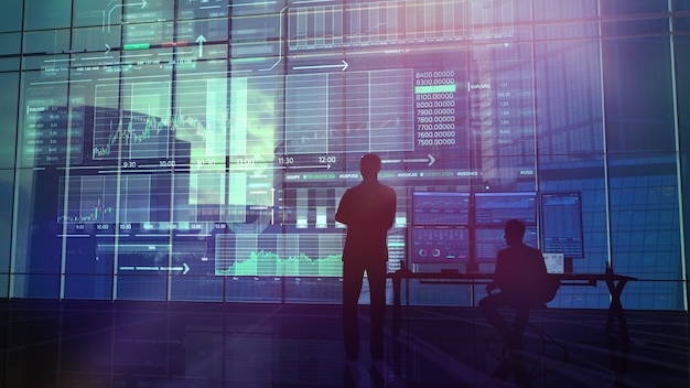 A traders monitors the state of the stock exchange