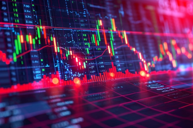 Trading precision Digital stock market graph and candlestick chart for analysis