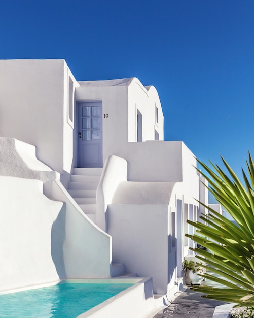 Traditiearchitectuur in Santorini, Griekenland.