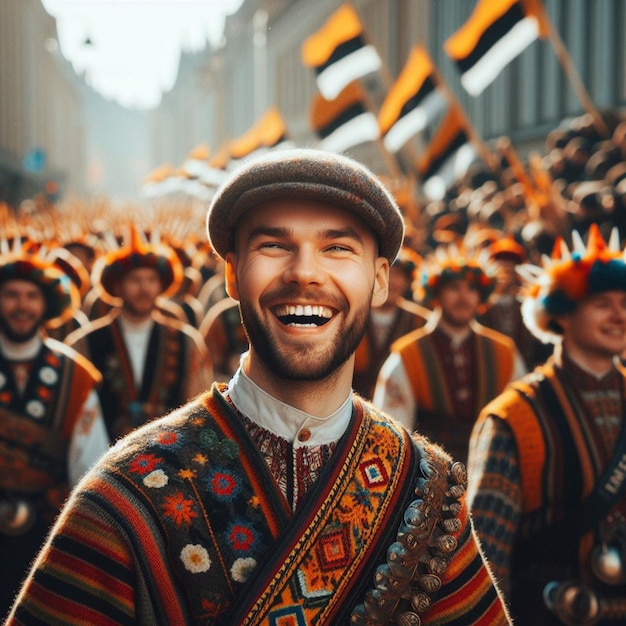 Foto tradizione al centro dell'attenzione estonia giorno dell'indipendenza fotografato con il calore caratteristico di mccurrys