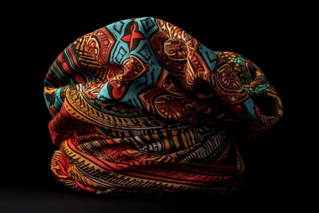 A traditional African headwrap isolated object