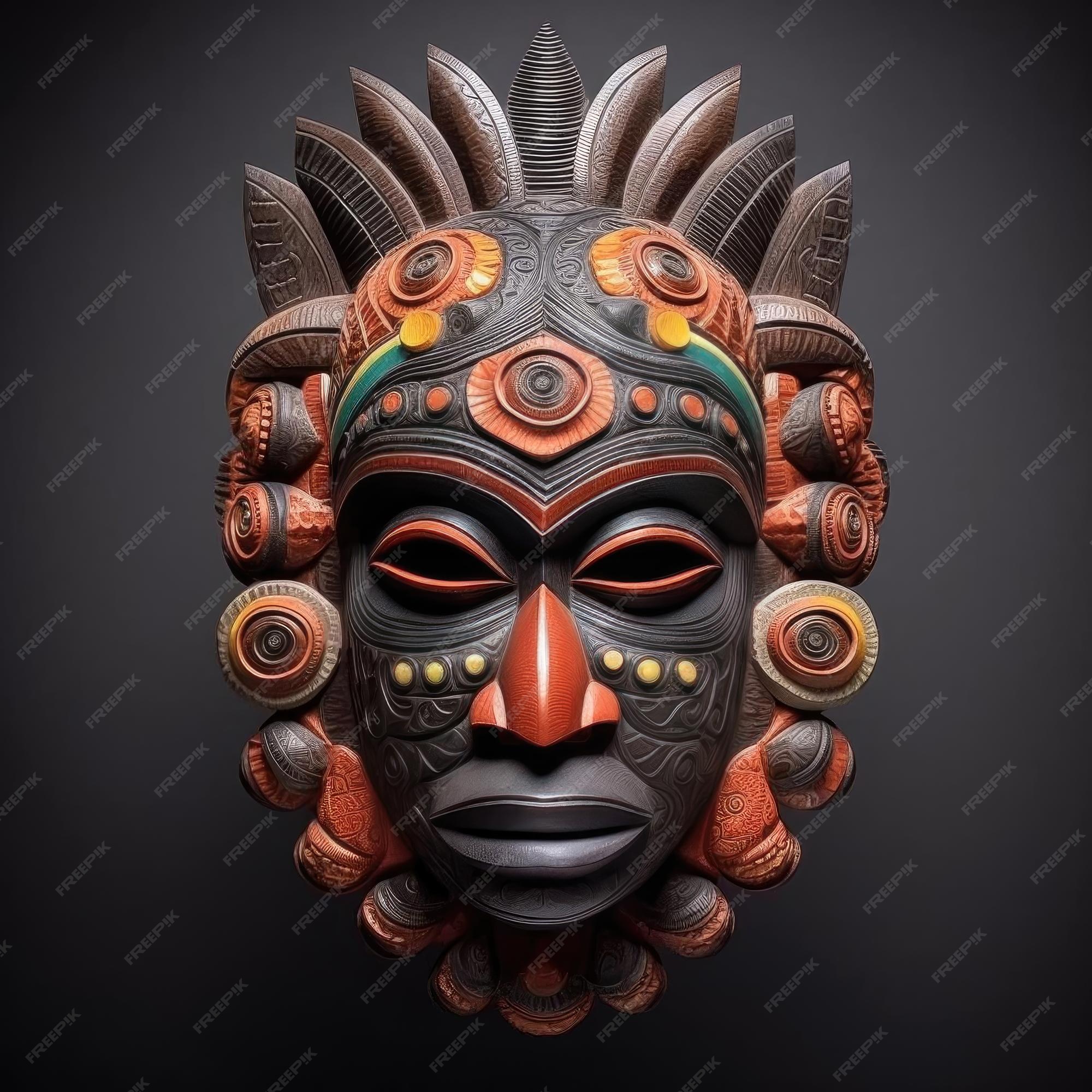 Premium Photo A traditional African mask made of wood decorated with