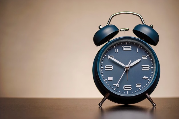 Traditional alarm clock with bells on a table