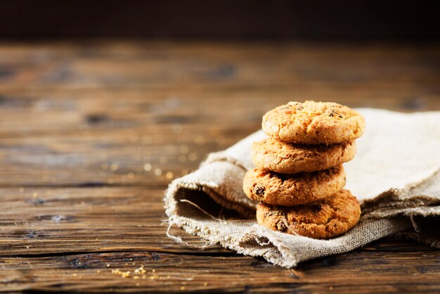 Traditional american cookies with chocolate