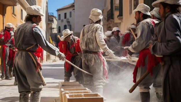 Foto festival annuale tradizionale els enfarinats a ibi