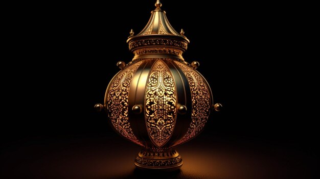 A traditional Arabian lamp with ornate details