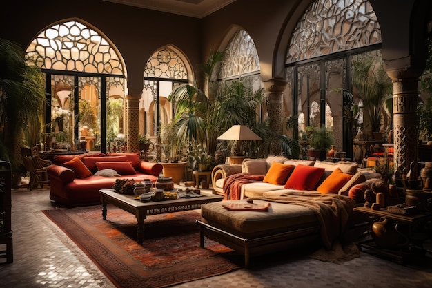 traditional arabic style seating dining room professional advertising photography