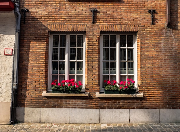 Traditional architecture building in Brugge Belgium September 2017