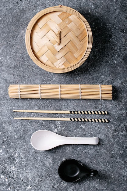 Traditional asian kitchen utensils